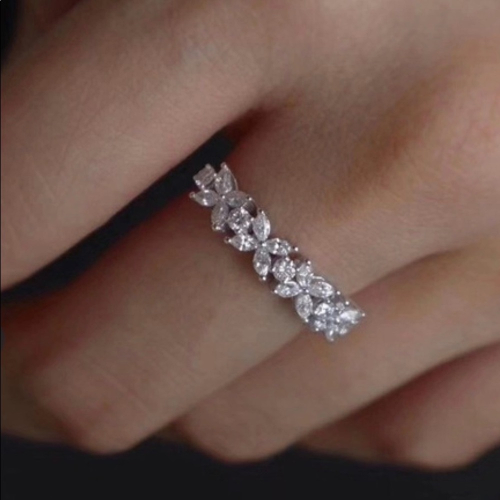 MARQUIS WHITE SAPPHIRE .925 SILVER SP PROMISE RING